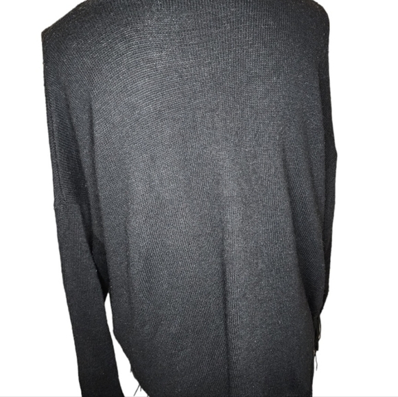 Camille & Co Pullover Sweater Black Medium Fringe Casual - Picture 3 of 7